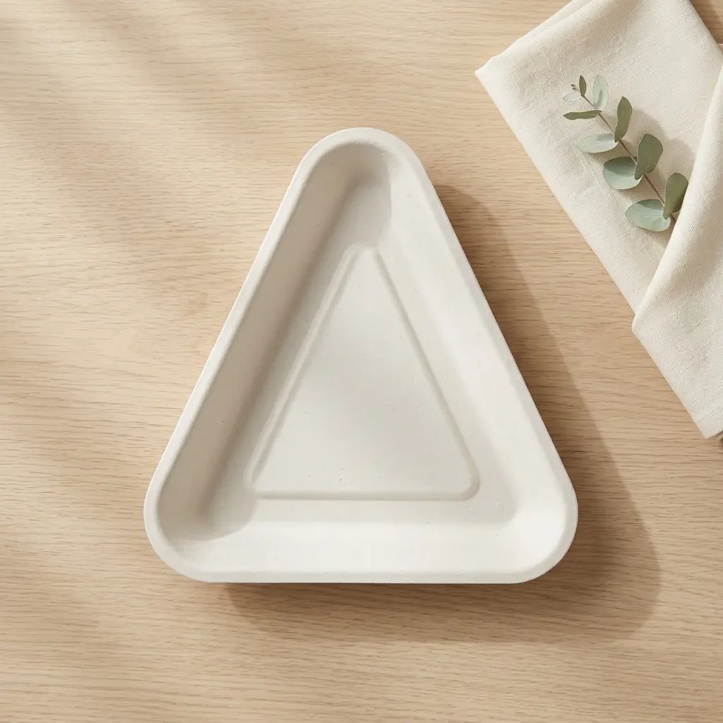 5 inch Triangle Plate - eco-friendly bagasse disposable tableware (3)