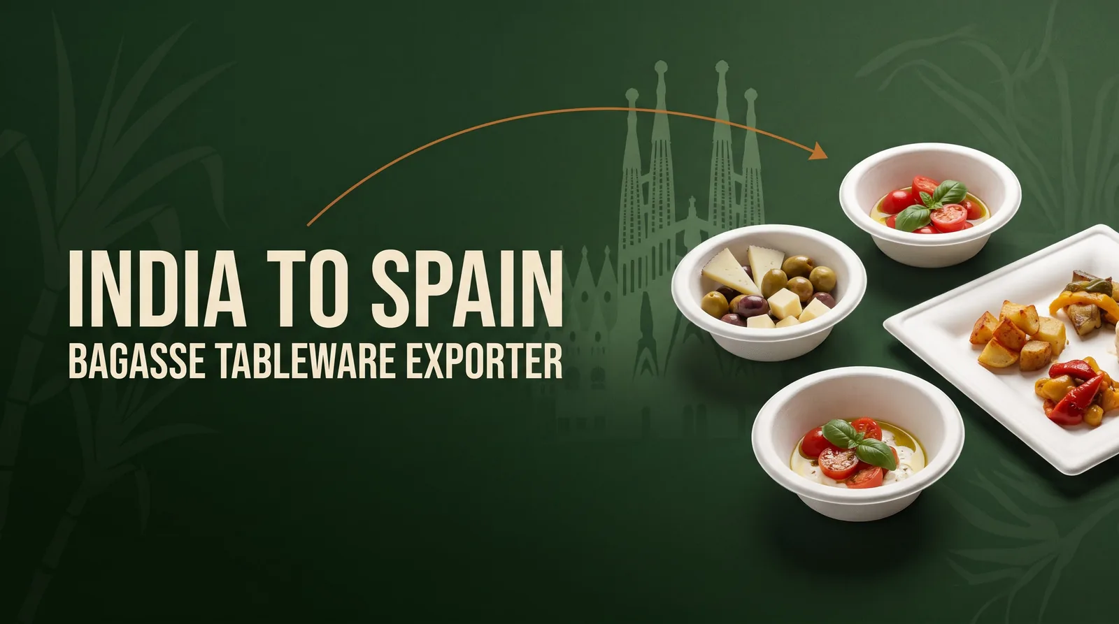 Bagasse Tableware Exporter from India to Spain
