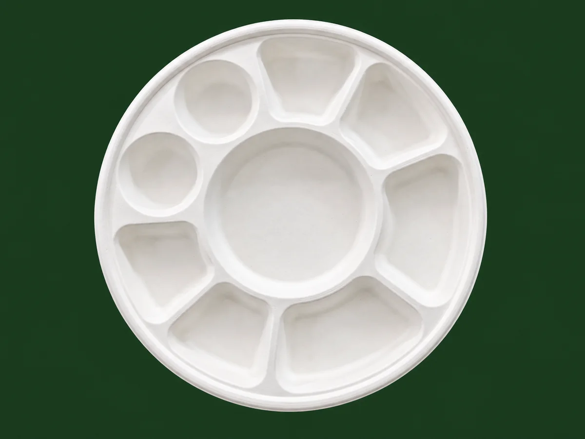 9 Compartment Round Plate
